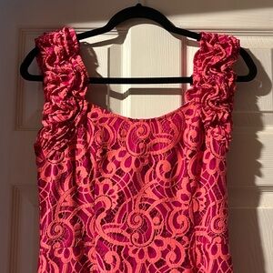 Lilly Pulitzer Vibrant Pink Lace Mini Dress